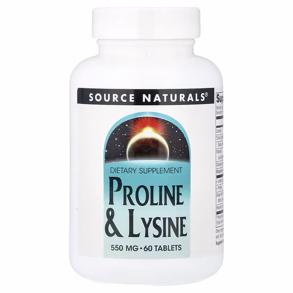 Source Naturals, Proline & Lysine, 60 Tablets