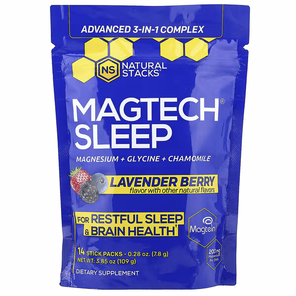 Natural Stacks, Magtech® Sleep, Lavender Berry, 14 Stick Packs, 0.28 oz (7.8 g) Each