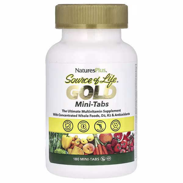 NaturesPlus, Source of Life®, Gold, The Ultimate Multivitamin Supplement, 180 Mini-Tabs