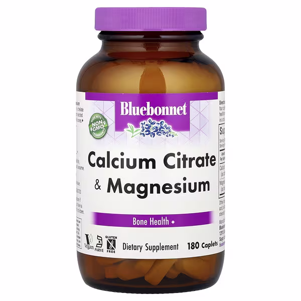 Bluebonnet Nutrition, Calcium Citrate & Magnesium, 180 Caplets