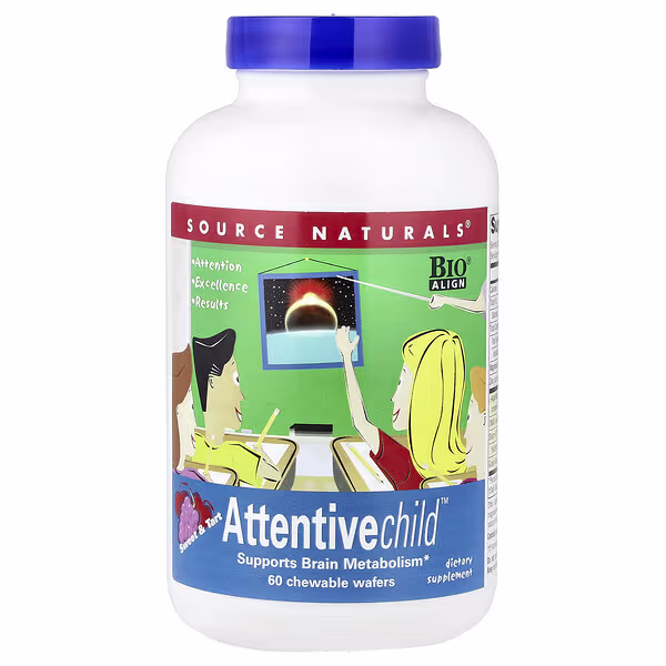 Source Naturals, Attentive Child™, Sweet & Tart, 60 Chewable Wafers
