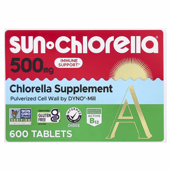 Sun Chlorella, Chlorella Supplement, 500 mg, 600 Tablets