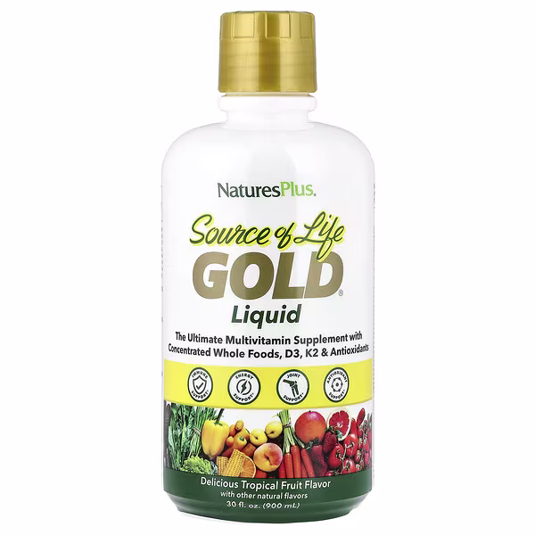 NaturesPlus, Source of Life Gold® Liquid, Tropical Fruit, 30 fl oz (900 ml)