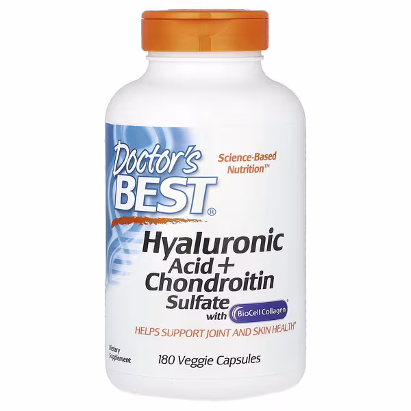 Doctor's Best, Hyaluronic Acid + Chondroitin Sulfate with BioCell Collagen, 180 Veggie Capsules