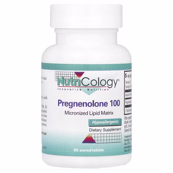 Nutricology, Pregnenolone 100, 100 mg, 60 Scored Tablets