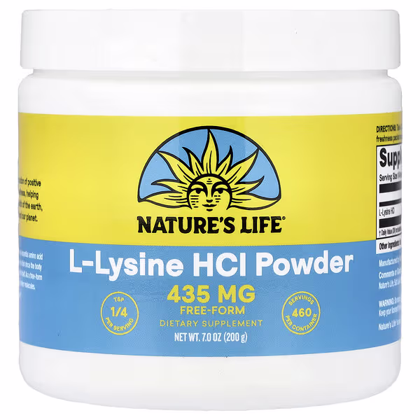 Nature's Life, L-Lysine HCI Powder, 435 mg, 7 oz (200 g)