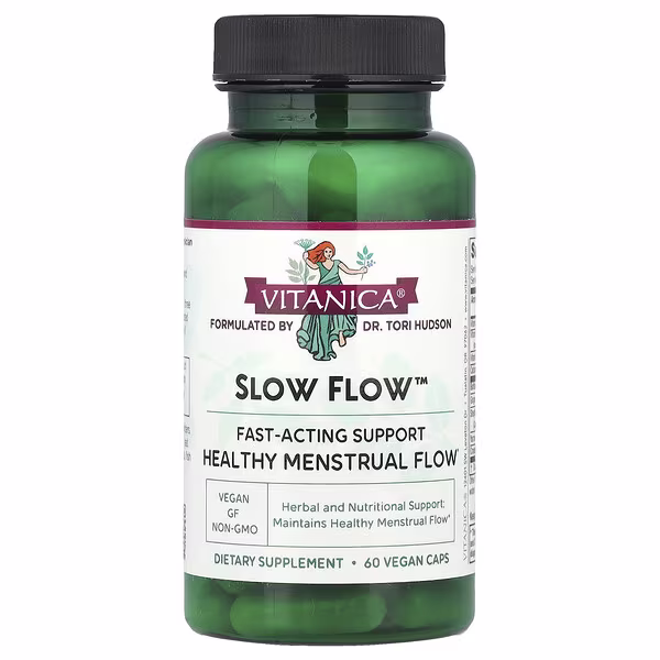 Vitanica, Slow Flow™, Healthy Menstrual Flow, 60 Vegan Caps