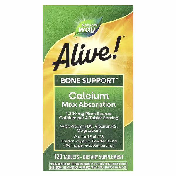 Nature's Way, Alive! Calcium Max Absorption, 120 Tablets