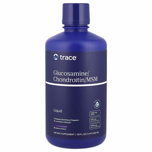 Trace, Liquid Glucosamine/Chondroitin/MSM, Blueberry, 30 fl oz (887 ml)