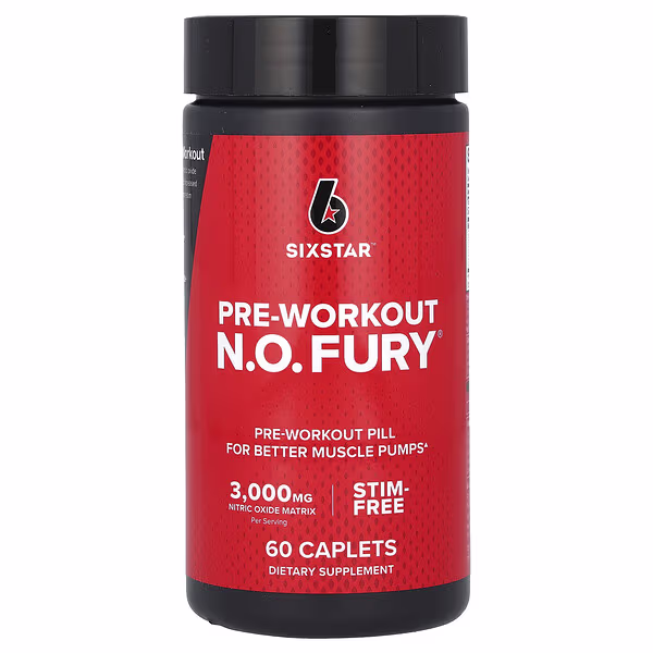 SIXSTAR, Pre-Workout N.O. FURY, 60 Caplets