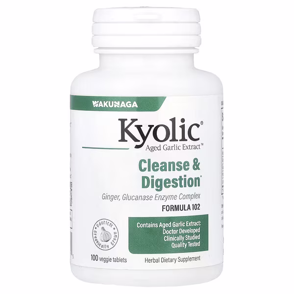 Kyolic, Aged Garlic Extract™, Cleanse & Digestion, Formula 102, 100 Veggie Tablets