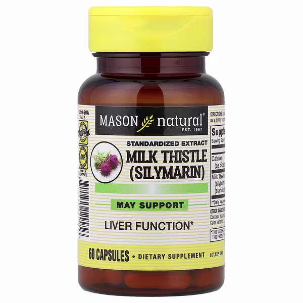 Mason Natural, Milk Thistle (Silymarin), Standardized Extract, 60 Capsules