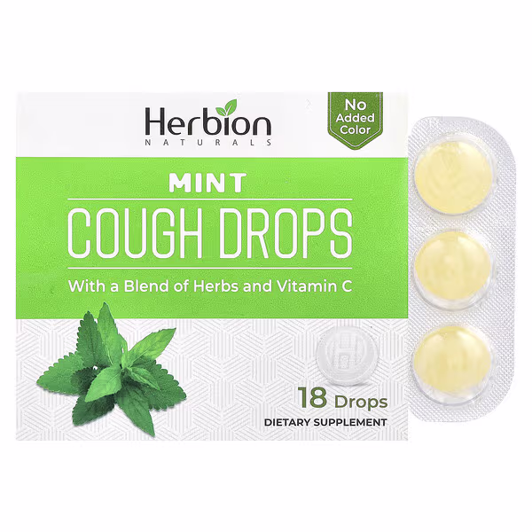 Herbion Naturals, Cough Drops, Mint, 18 Drops