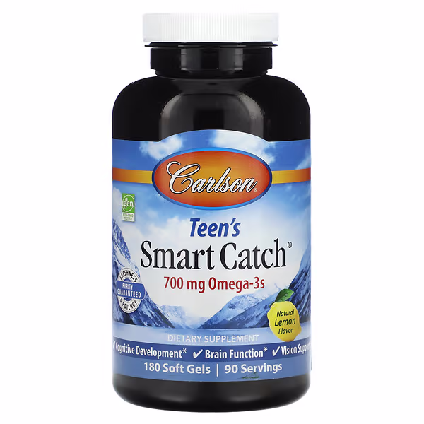 Carlson, Teen's Smart Catch, Natural Lemon, 180 Soft Gels