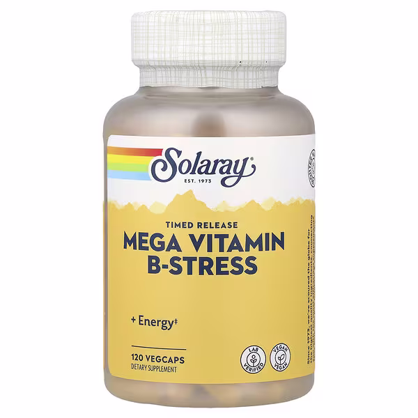 Solaray, Mega Vitamin B-Stress, Timed Release, 120 VegCaps