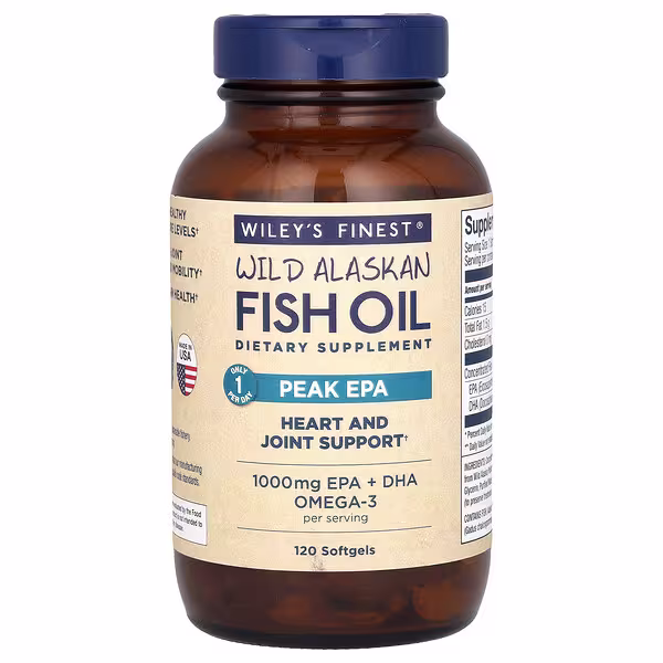 Wiley's Finest, Wild Alaskan Fish Oil, Peak EPA, 120 Softgels