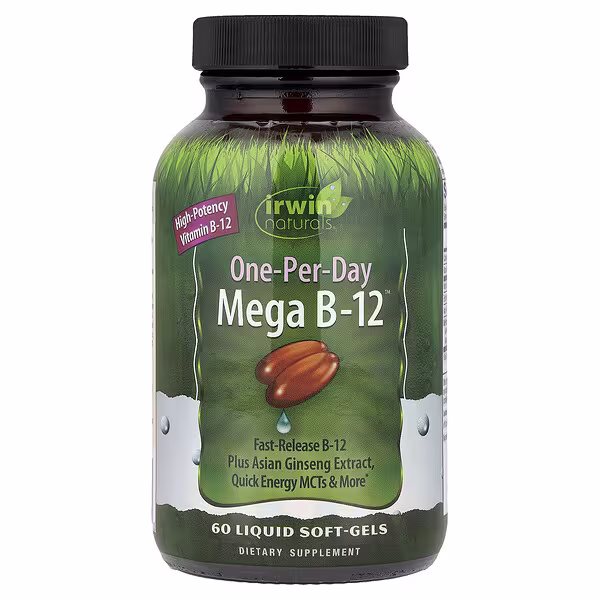 Irwin Naturals, One-Per-Day, Mega B-12™, 60 Liquid Soft-Gels