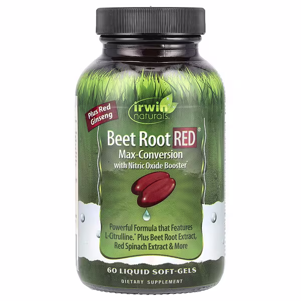 Irwin Naturals, Beet Root RED®, Max-Conversion with Nitric Oxide Booster, 60 Liquid Soft-Gels