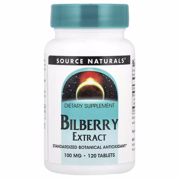 Source Naturals, Bilberry Extract, 100 mg, 120 Tablets