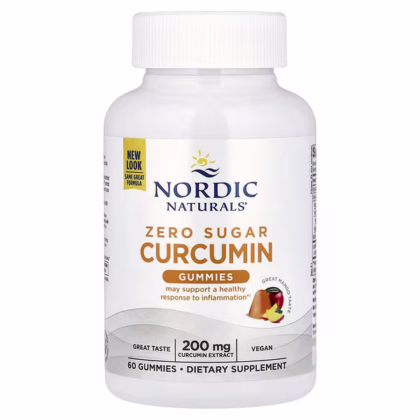Nordic Naturals, Zero Sugar Curcumin Gummies, Mango, 60 Gummies (100 mg per Gummy)