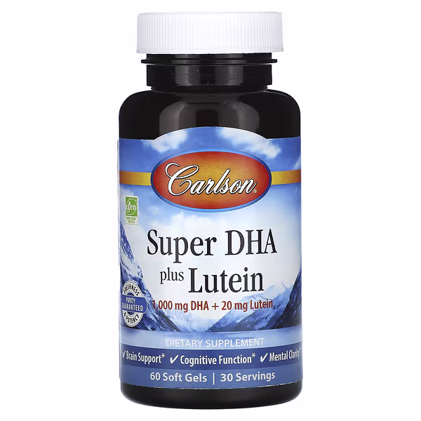 Carlson, Super DHA Plus Lutein, 60 Soft Gels