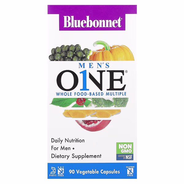 Bluebonnet Nutrition, Men's ONE, Whole Food-Based Multiple, 90 Vegetable Capsules