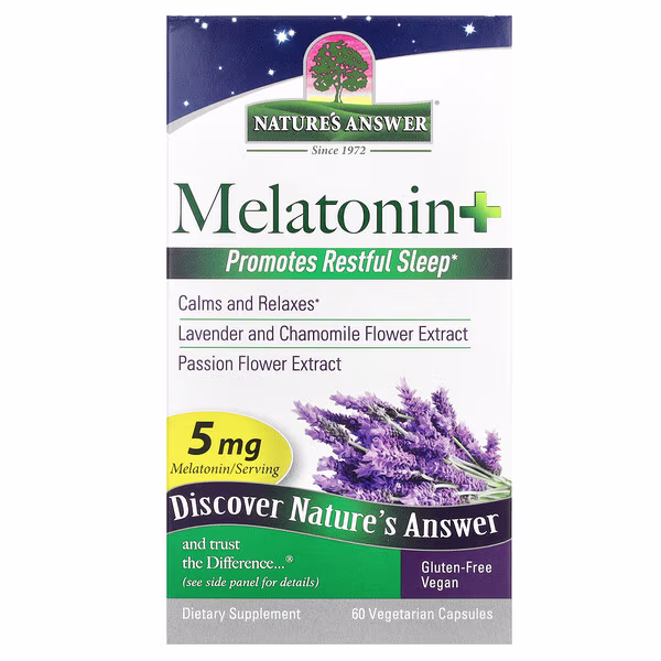 Nature's Answer, Melatonin+, 5 mg, 60 Vegetarian Capsules