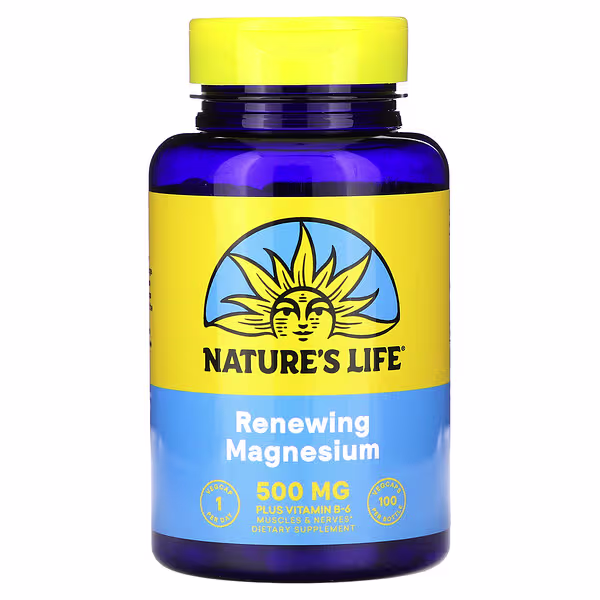 Nature's Life, Renewing Magnesium, 500 mg, 100 Vegcaps