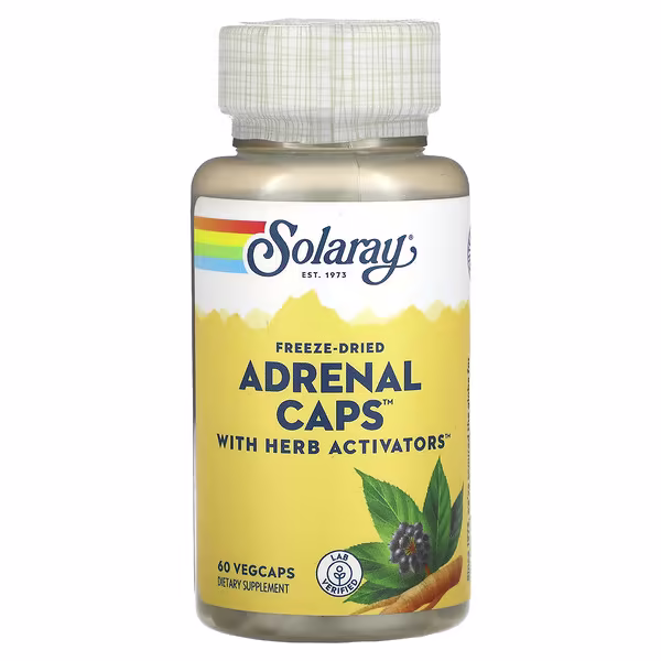 Solaray, Freeze-Dried Adrenal Caps with Herb Activators, 60 VegCaps