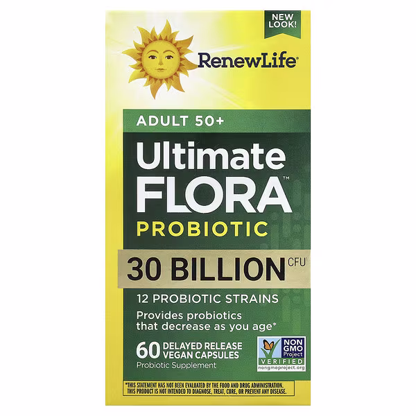Renew Life, Ultimate Flora™ Probiotic, Adult 50+, 60 Vegan Capsules