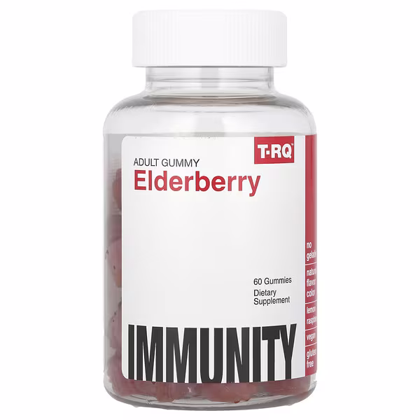 T-RQ, Elderberry, Immunity, Lemon Raspberry, 60 Gummies