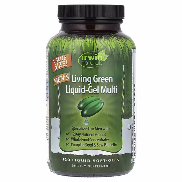 Irwin Naturals, Men's Living Green Liquid-Gel Multi®, 120 Liquid Soft-Gels