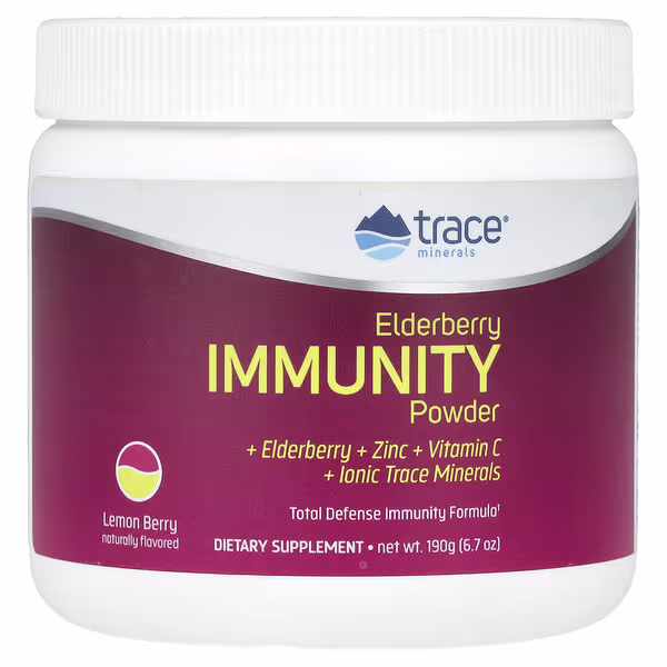 Trace, Elderberry Immunity Powder, Lemon Berry, 6.7 oz (190 g)