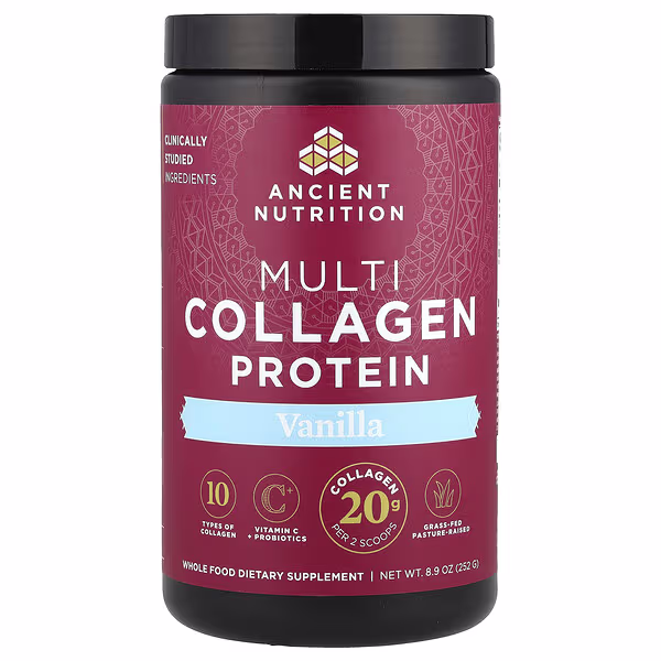 Ancient Nutrition, Multi Collagen Protein, Vanilla, 8.9 oz (252 g)