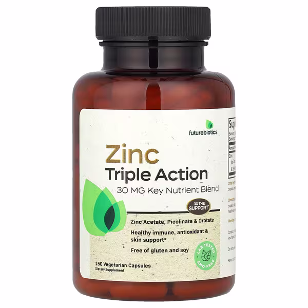 Futurebiotics, Zinc Triple Action, 30 mg, 150 Vegetarian Capsules