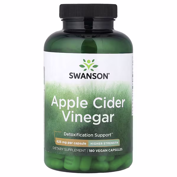 Swanson, Apple Cider Vinegar, Higher Strength, 180 Vegan Capsules (625 mg Per capsule)