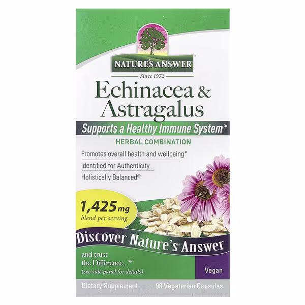 Nature's Answer, Echinacea & Astragalus, 90 Vegetarian Capsules