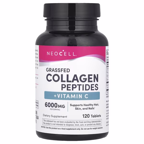 NeoCell, Grassfed Collagen Peptides + Vitamin C, 120 Tablets