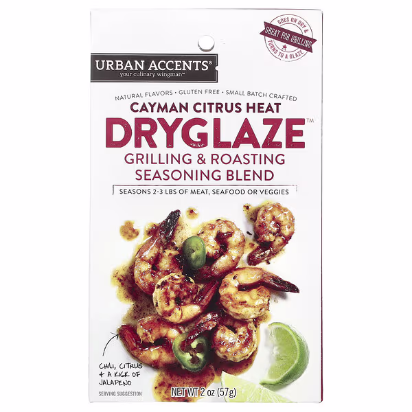 Urban Accents, Dryglaze™, Grilling & Roasting Seasoning Blend, Cayman Citrus Heat, 2 oz (57 g)