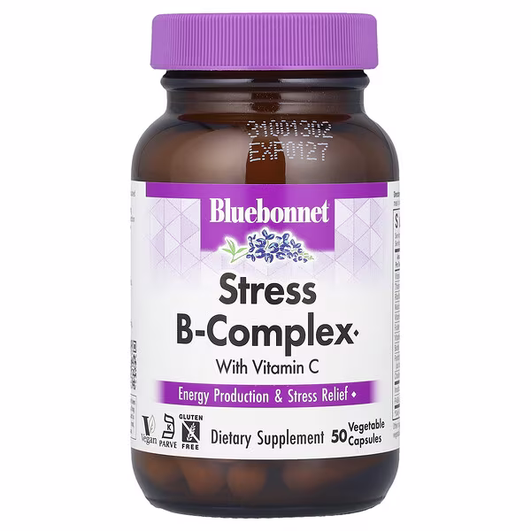 Bluebonnet Nutrition, Stress B-Complex With Vitamin C, 50 Vegetable Capsules