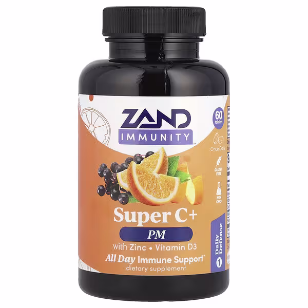Zand, Immunity, Super C+ PM, With Zinc/Vitamin D3, 60 Tablets