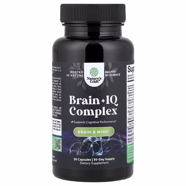 Nature's Craft, Brain + IQ Complex, 30 Capsules