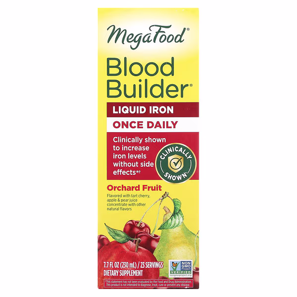 MegaFood, Blood Builder Liquid Iron, Once Daily, Orchard Fruit, 7.7 fl oz (230 ml)