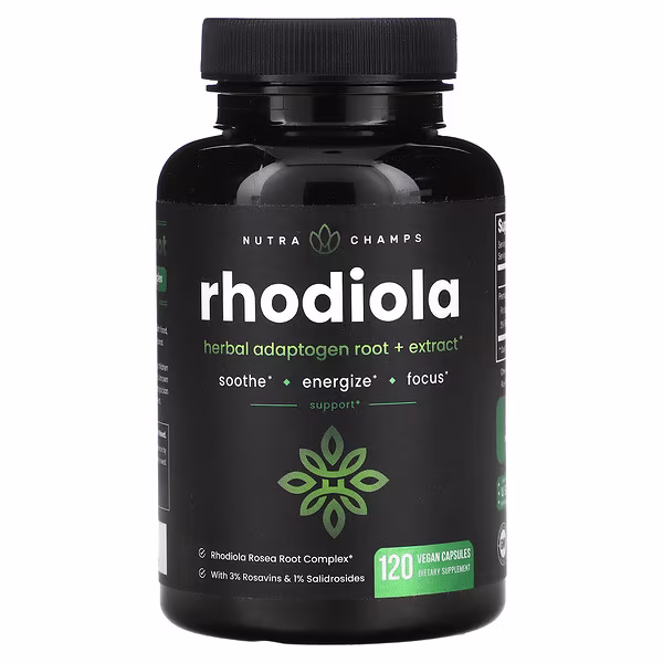 NutraChamps, Rhodiola, 120 Vegan Capsules (300 mg per Capsule)