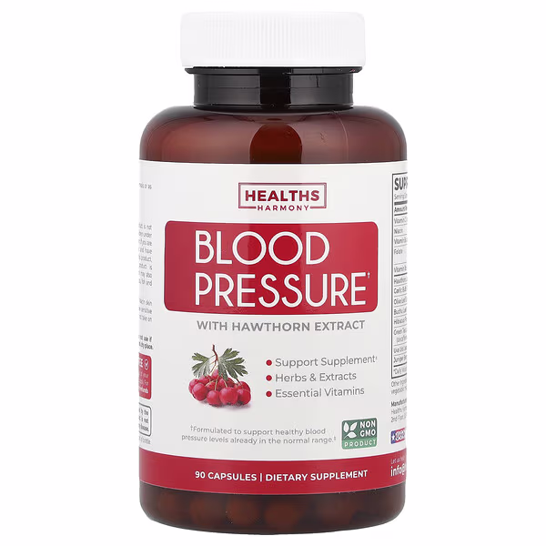 Healths Harmony, Blood Pressure with Hawthorn Extract, 90 Capsules