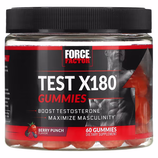 Force Factor, Test X180® Gummies, Berry Punch, 60 Gummies