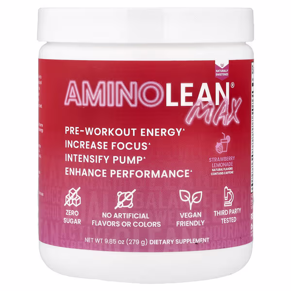 RSP Nutrition, AminoLean® Max, Pre-Workout, Strawberry Lemonade, 9.85 oz (279 g)