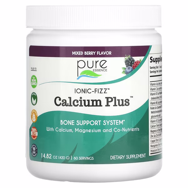 Pure Essence, Ionic-Fizz, Calcium Plus, Mixed Berry, 14.82 oz (420 g)