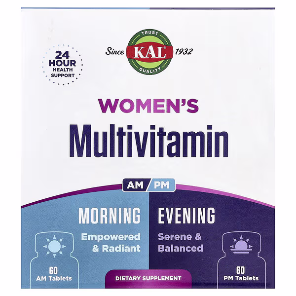 KAL, Women's Multivitamin, Morning & Evening, 2 Pack, 60 Tablets Each