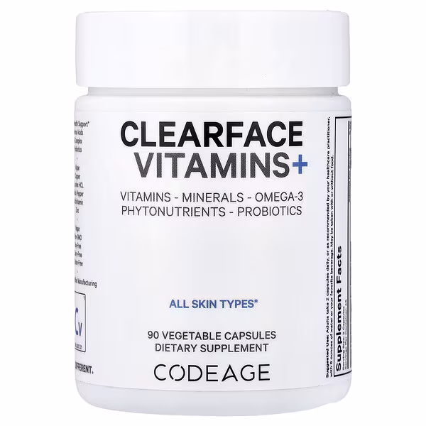 Codeage, Clearface Vitamins+, 90 Vegetable Capsules